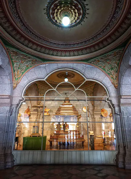 A golden palanquin of the Wadiyar royals.